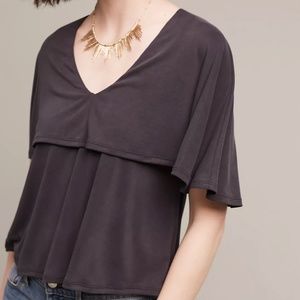 Anthropologie Eri + Ali Farrow Capelet V-Neck Top Size XS